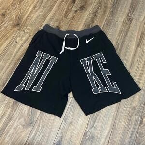 Nike Men's Sportswear Alumni Fleece Shorts CK0148 010 Large Spell-out Black/Gray